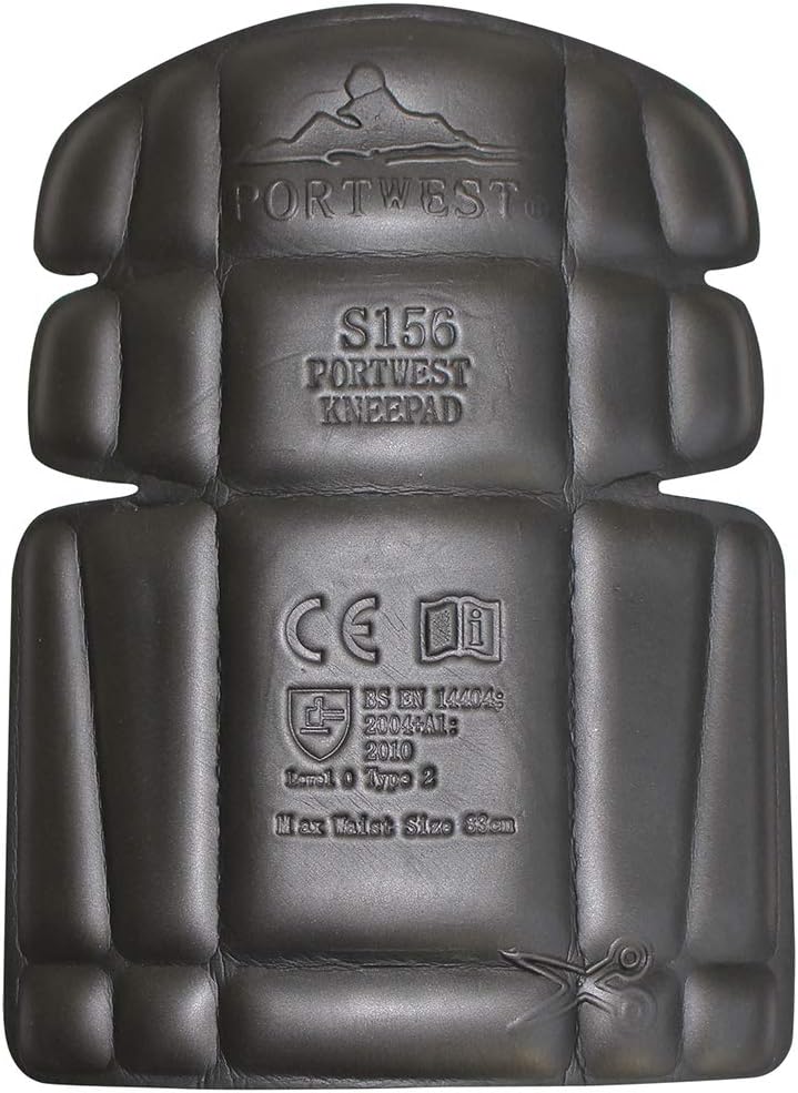 Portwest S156BKR Black EVA Knee Pads One Size Ergonomic Comfort Pair