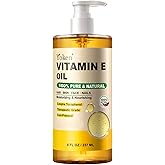 Yoken Vitamin E Oil 8 Oz Vitamin E oil for Skin Vitamine oils for Face Perfect Bath and Body Oil Cold Pressed Hexane Free Non-GMO Gluten Free Formula