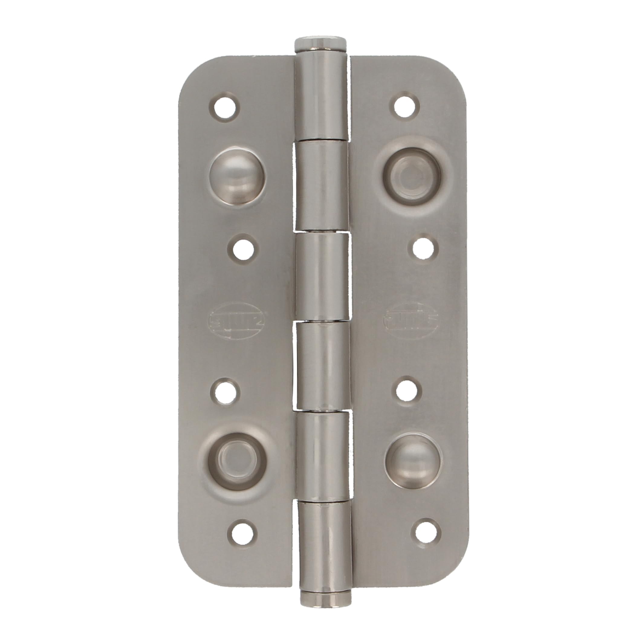 Amig - Security Hinge for Doors | Round Edges | Silent Opening and Closing | Holds Entrance Doors Firmly | Steel | Silver | 150 x 82 x 3 mm