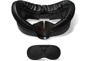 SARLAR VR Facial Interface and Foam Face Pad Cushion and Lens Cover Set Compatible with Oculus Meta Quest 3, Removable Frame and Anti-Leakage Nose Pad Accessories for Clean and Comfort in VR
