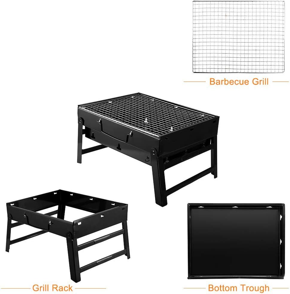 review TPSKY Charcoal Grill Portable BBQ Stainless Steel Folding Grill for Camping Travel