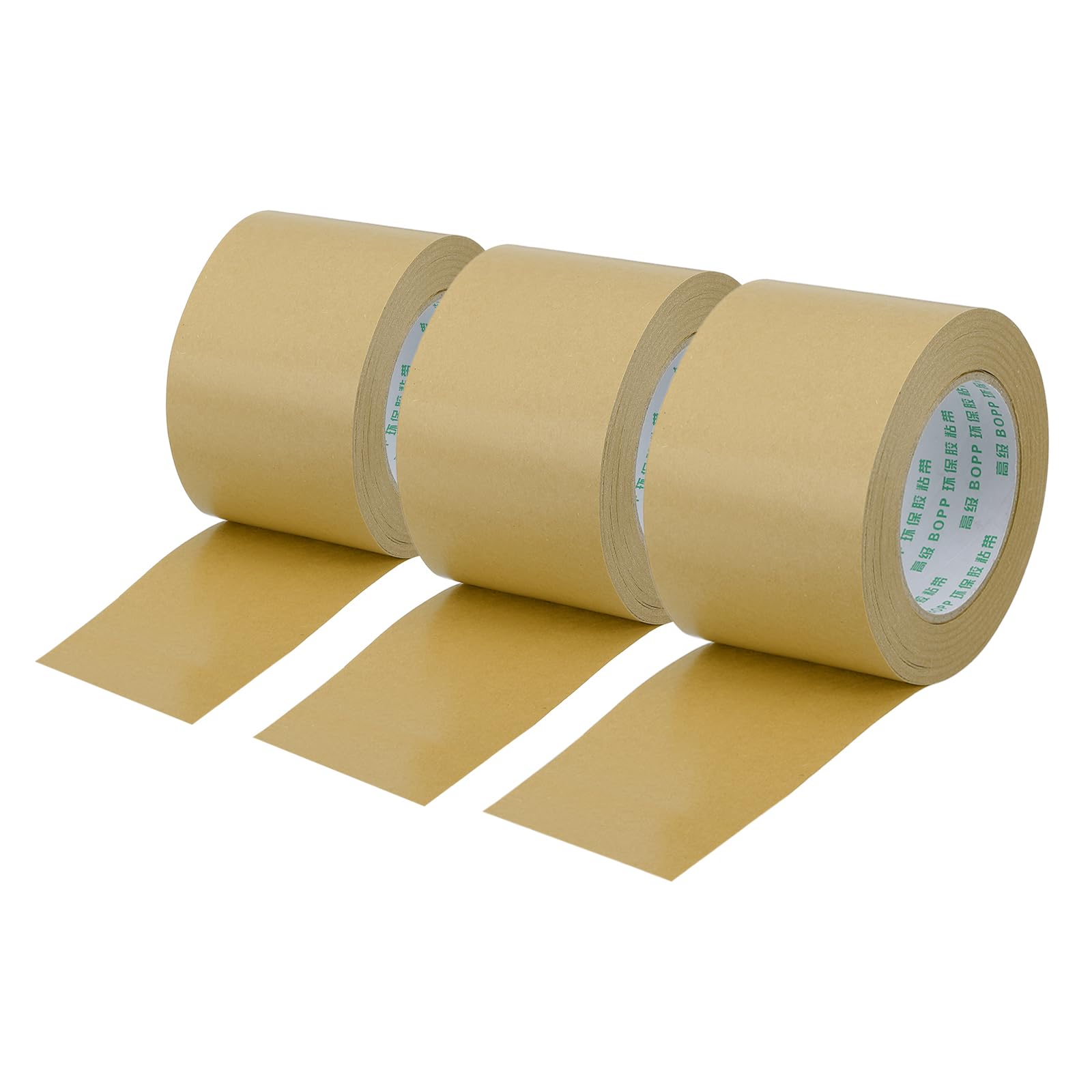 PATIKIL 3.1" x 55 Yards Brown Packing Tape, 3 Roll Heavy Duty Kraft Tape Paper Gummed Tape for Sealing Cardboard Carton Boxes, Shipping, Moving, Masking