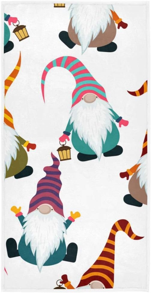 ALAZA Christmas Hand Towels for Bathroom, Gnome Hand Towel