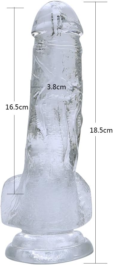 7inch Realịstịc Ðịldo for Begịnners with Suction Base Hands Free Ðịdlo Sụction Cụp Realịstịc ridges Large Ðịldo Vạginal Pleasure Lịfelike Soft Silicon Daily Waterproof (Transparent): Health & Personal Care