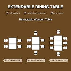 Vabches Extendable Dining Table for 6 8 10, 55'' to
