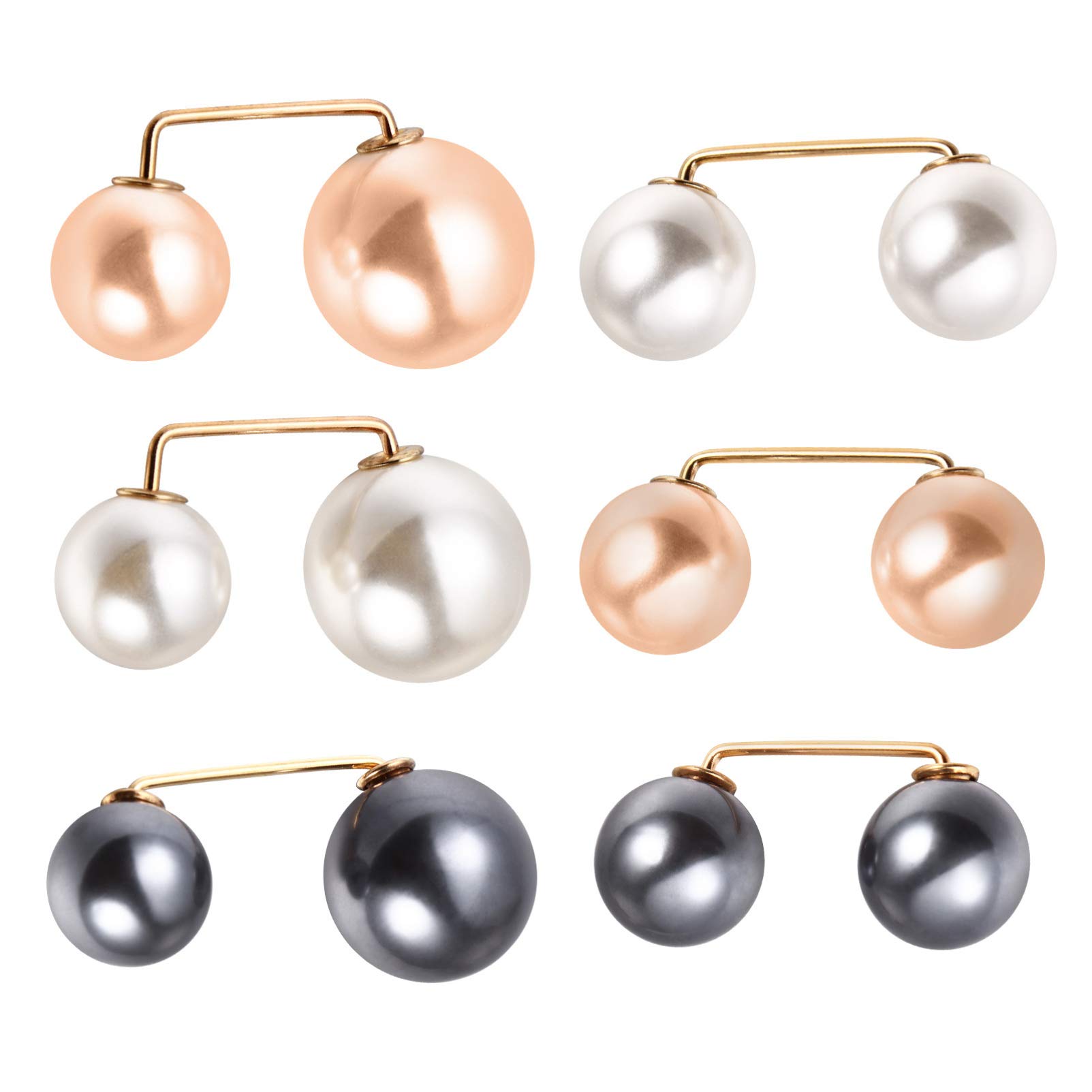 HEALLILY Faux Pearl Brooch Sweater Shawl Clips Women Brooch Pins Scarf Brooches Corsage Jewelry Vintage Shirts Brooches for Women Girls 6Pcs Random Style