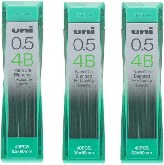 [3 set!!!] Mitsubishi Pencil Nano Dia uni sharp Mechanical pencil refill leads 0.5mm 4B 921U05202ND4B from Japan