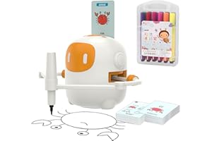 Drawing Robot for Kids, Interactive Educational Robot for Kids, Montessori Learning Toy with 100 Word Cards & Voice, Smart Dr