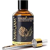 MAYJAM Fresh Linen Fragrance Oil for Diffusers Home Hotel Office, 3.38FL.OZ | Long Lasting Scents Diffuser Oil, Fresh Linen Essential Oil for Soap Candle Making Laundry Dryer Balls