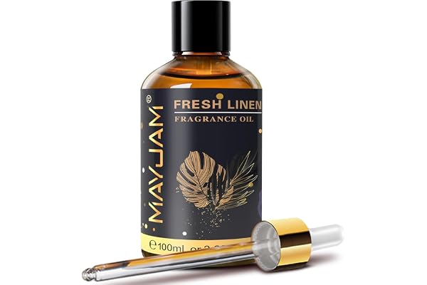 MAYJAM 100ML Fresh Linen Fragrance Oil Essential Oil, 3.38FL.OZ Large Volume Fresh Linen Oil for Diffuser, Great for DIY Soap