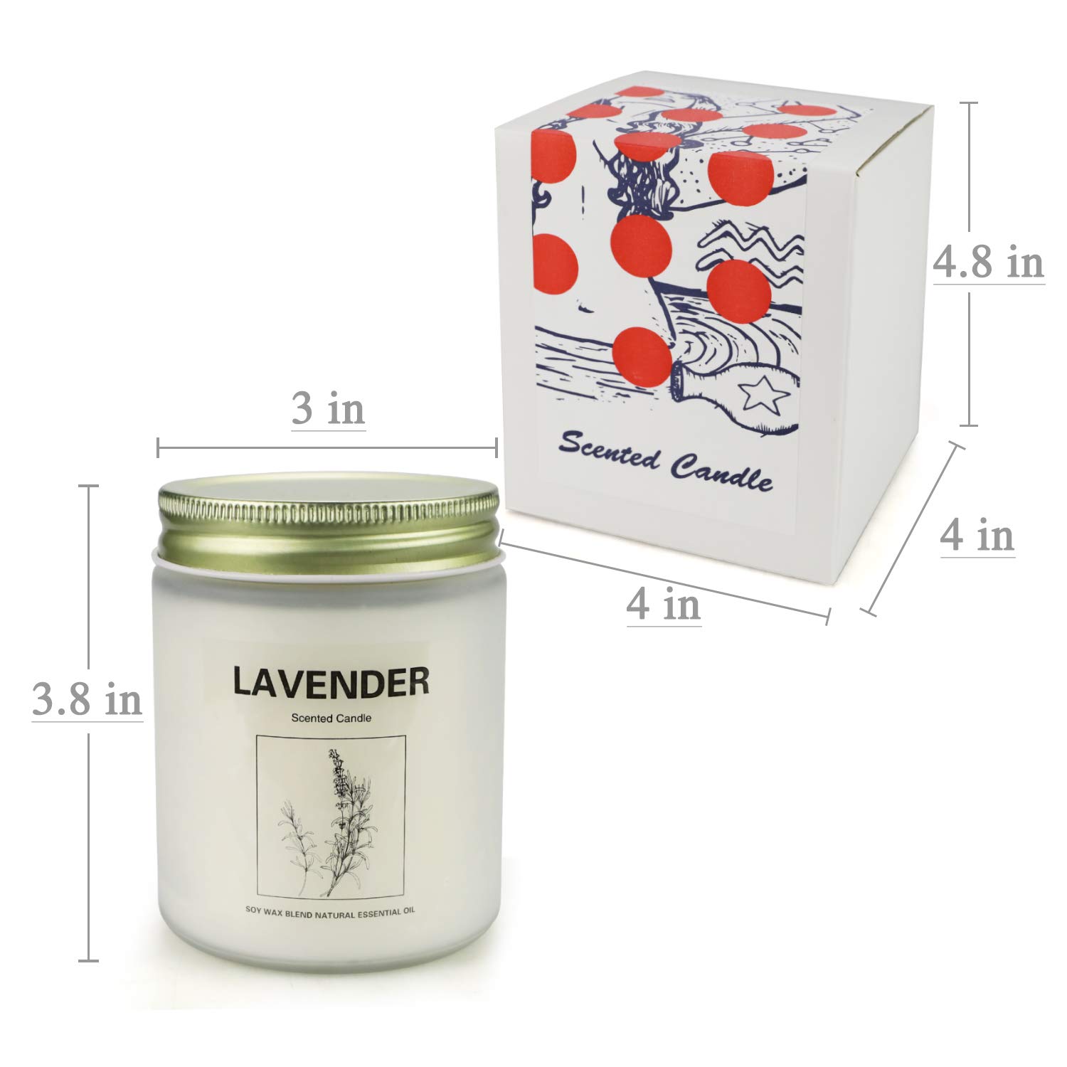 Lavender Candles for Women, Scented Candles Made with Soy Wax, 10 Ounce, 50 Hours Burn Time, Long Lasting Scented - Lavender: Home Improvement
