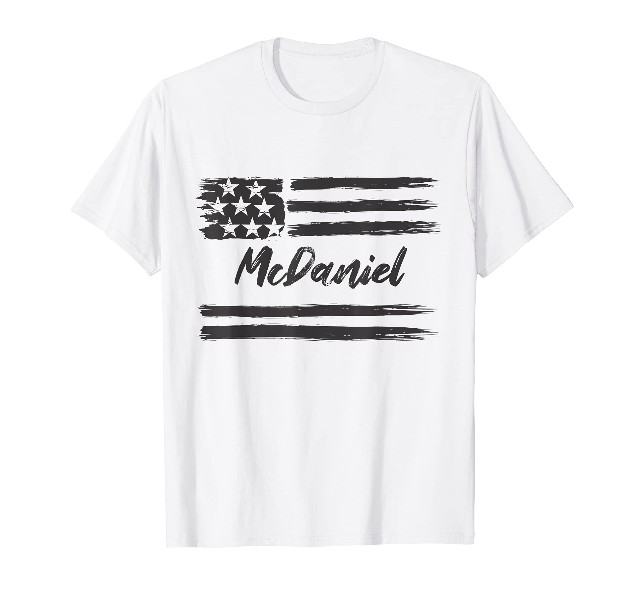 McDaniel - Personalized Name, Stars and Stripes, USA Flag T-Shirt