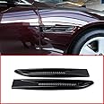 YIWANG ABS Chrome Side Fender Air Vent Outlet Cover Trim for Jaguar XF XE F-Pace X761 Accessories Set of 2pcs (Gloss Black)