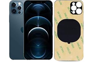 UVER Original Back Glass Replacement for iPhone 12 Pro 6.1" All Carriers with Pre-Big Hole Rear Back Cover Glass Replacement All Carriers with Pre,Installed Adhesive and Repairing Tool Kits (Blue)