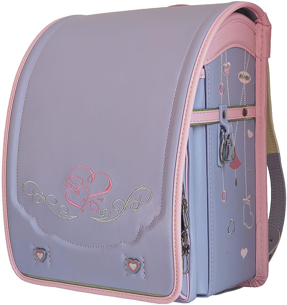 [ビダスー] 3色 ランドセル 自動ロック 豪華な刺繍 a4フラットファイル対応 高級合革 ランドセル 女の子 超軽量 撥水加工 ワンタッチロック 新学期お祝い 小学生通学鞄 6年間使える SS44V (パープル)商品画像