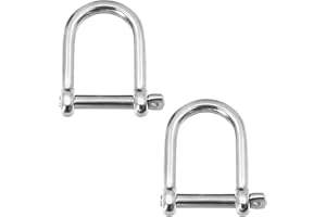 Laorde Marine Grade 316 Stainless Steel Wide D Shackle, 1/2", 3/8", 5/16", 1/4", Clevis Anchor Shackle for Boat, Sailboat, Chain, Rigging Clasp
