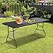 Goplus 6' Folding Table Indoor Outdoor Dining Camp Table Portable Plastic Picnic Table with Rounded Corners & Handle
