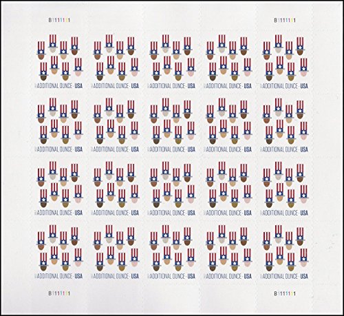 2017 Uncle Samâ€™s Hat Additional Ounce Sheet of Twenty Stamps Scott 5174 By USPS