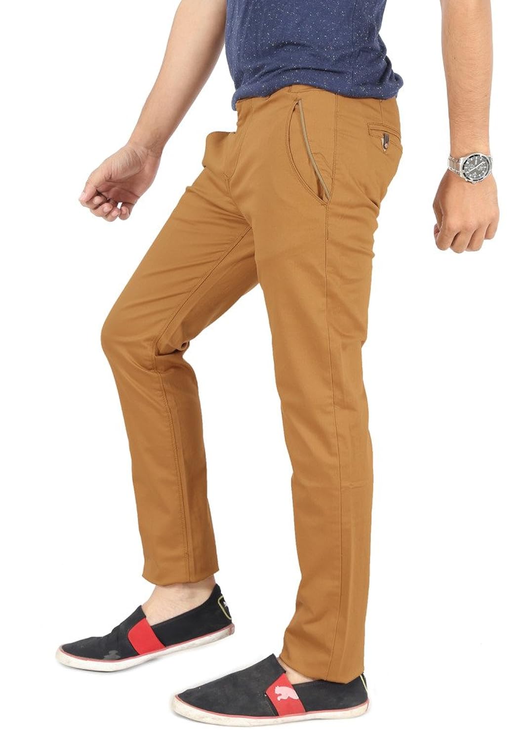 100% cotton lycra slim fit stretchable mens cheops by uber urban