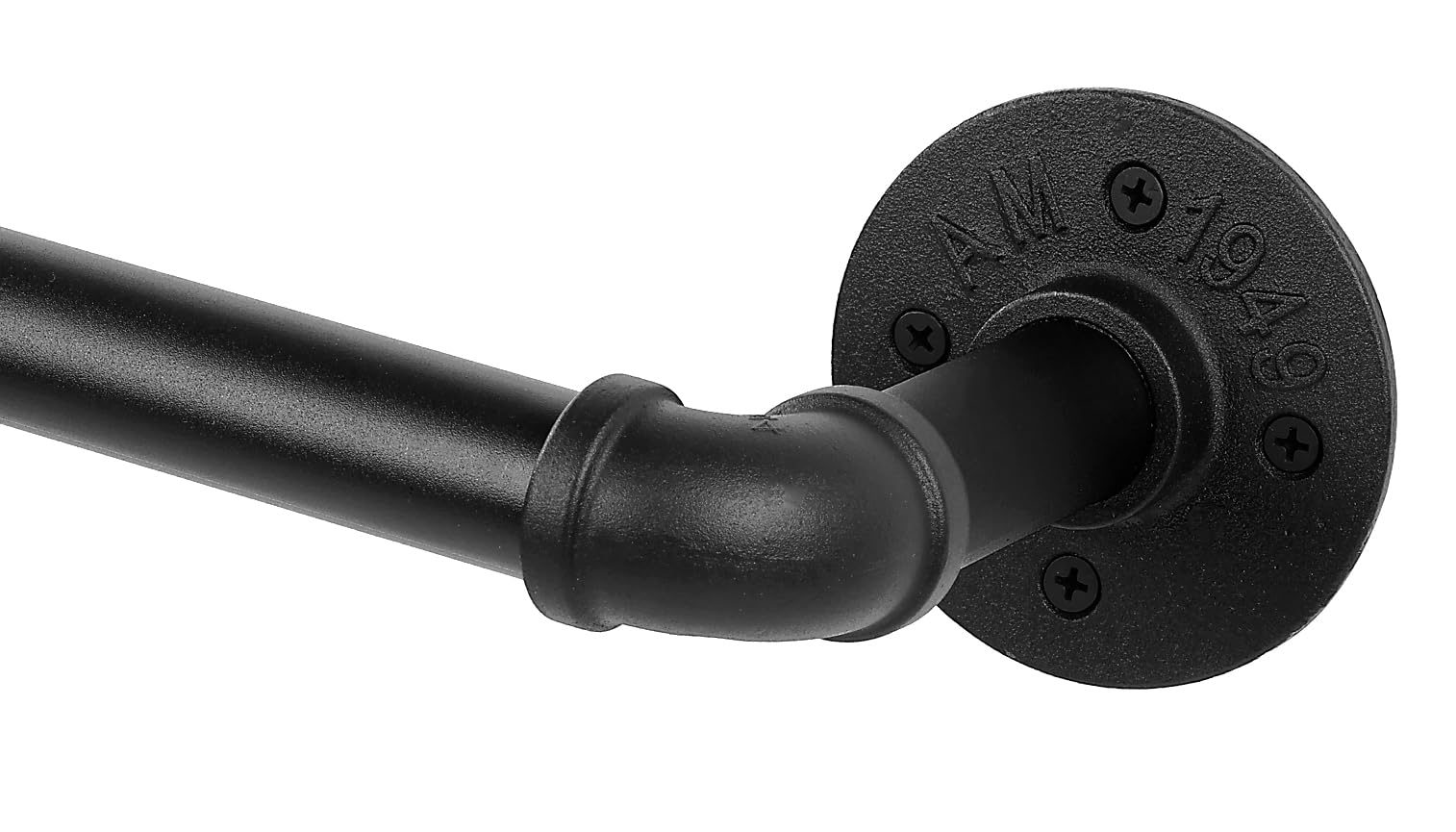 Photo 1 of YAJUXIU Curtain Rods for Windows 36-72 Inches - Industrial 1-Inch - Wrap Around Black Design - Indoor/Outdoor Room Divider - Adjustable 30-72"