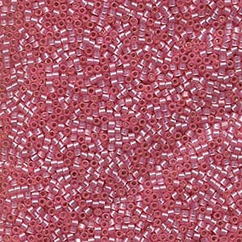 Miyuki Delica Seed Beads 11/0 - Silver Lined Pink Alabaster DB625 - 7.2 Grams