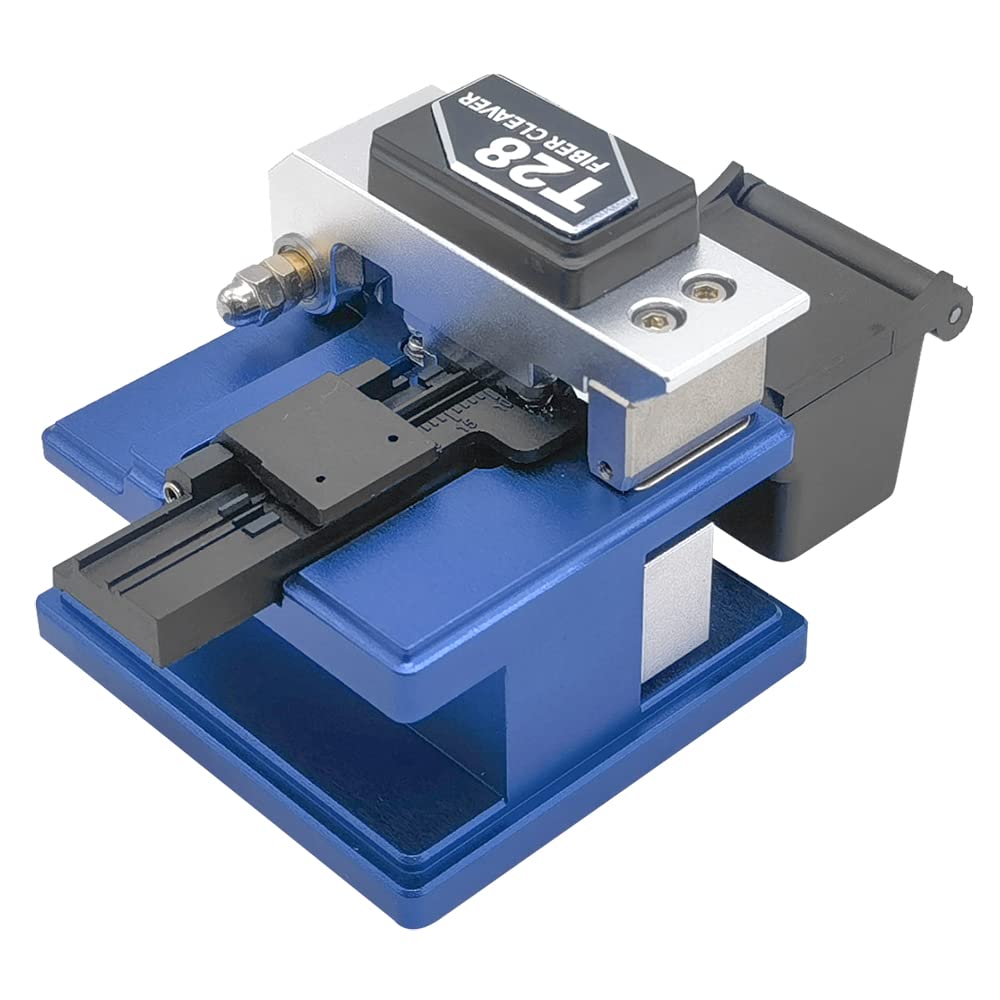 ALLGRIIT T28 High Precision Fiber Cleaver 24 Cleaving Spots 48000 Cleaves for Clean Fiber Cut, Optical Fiber Cutter Tool with 3 in 1 Fixture and Automatic Rebound Slider Rail