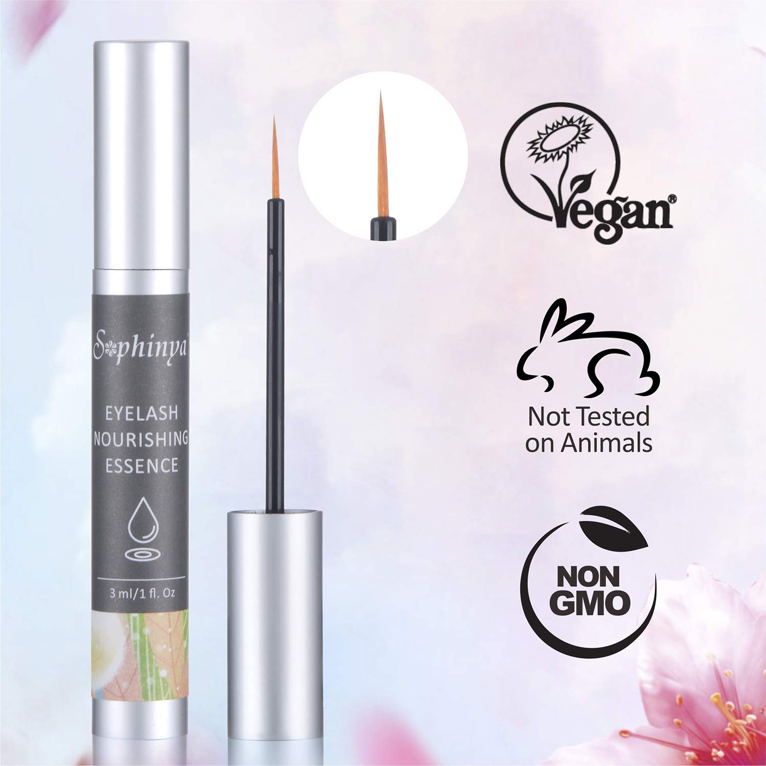 Siero per Ciglia & Sopracciglia di Sophinya, Trattamento per una rapida crescita delle ciglia, Booster per naturalmente Ciglia più lunghe e più spesse in 30 giorni(3ml)