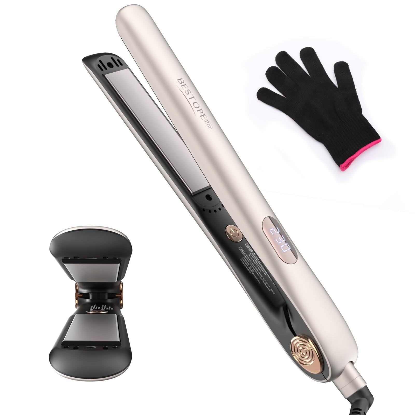 Hair Straighteners Ceramic Coating PTC Technology, Fast Heating Up Hair Straightener 5 Temperature Settings for Long and Short Hair