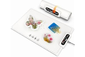 Ailiaili Resin Heating Mat, 23.6’’x15’’ Large Silicone Heating Pad for Epoxy Resin Molds Casting, Fast Curing, 2H 4H 6H Timer, 3 Temp Setting & Auto-Off Curing Dryer Machine