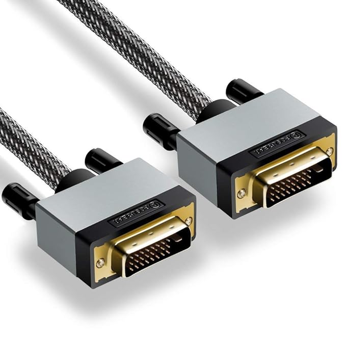 Cable DVI a DVI 2M, Posugear Nylon Trenzado Cable DVID a DVID Macho a Macho, Dual Link 24+1
