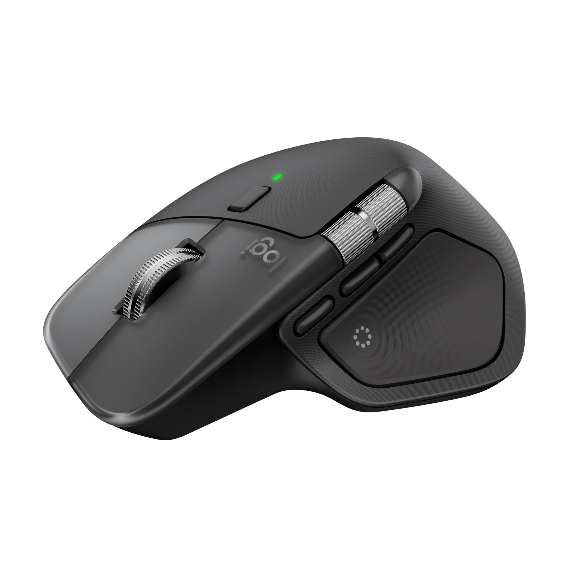 Photo 1 of Logitech MX Master 4 for Mac, Ergonomic Bluetooth Mouse with Advanced Performance Haptic Feedback, Ultra-Fast Scrolling, USB-C Charging, MacOS, iPadOS, Windows - Space Black 