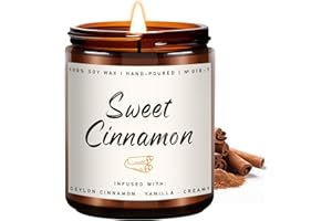 Auelife Fall Candle, Sweet Cinnamon Scented Candle, Fall Scents Soy Candles for Home Scented - Autumn Candles Gifts Set for Men and Women, Holiday, Thanksgiving, 7oz