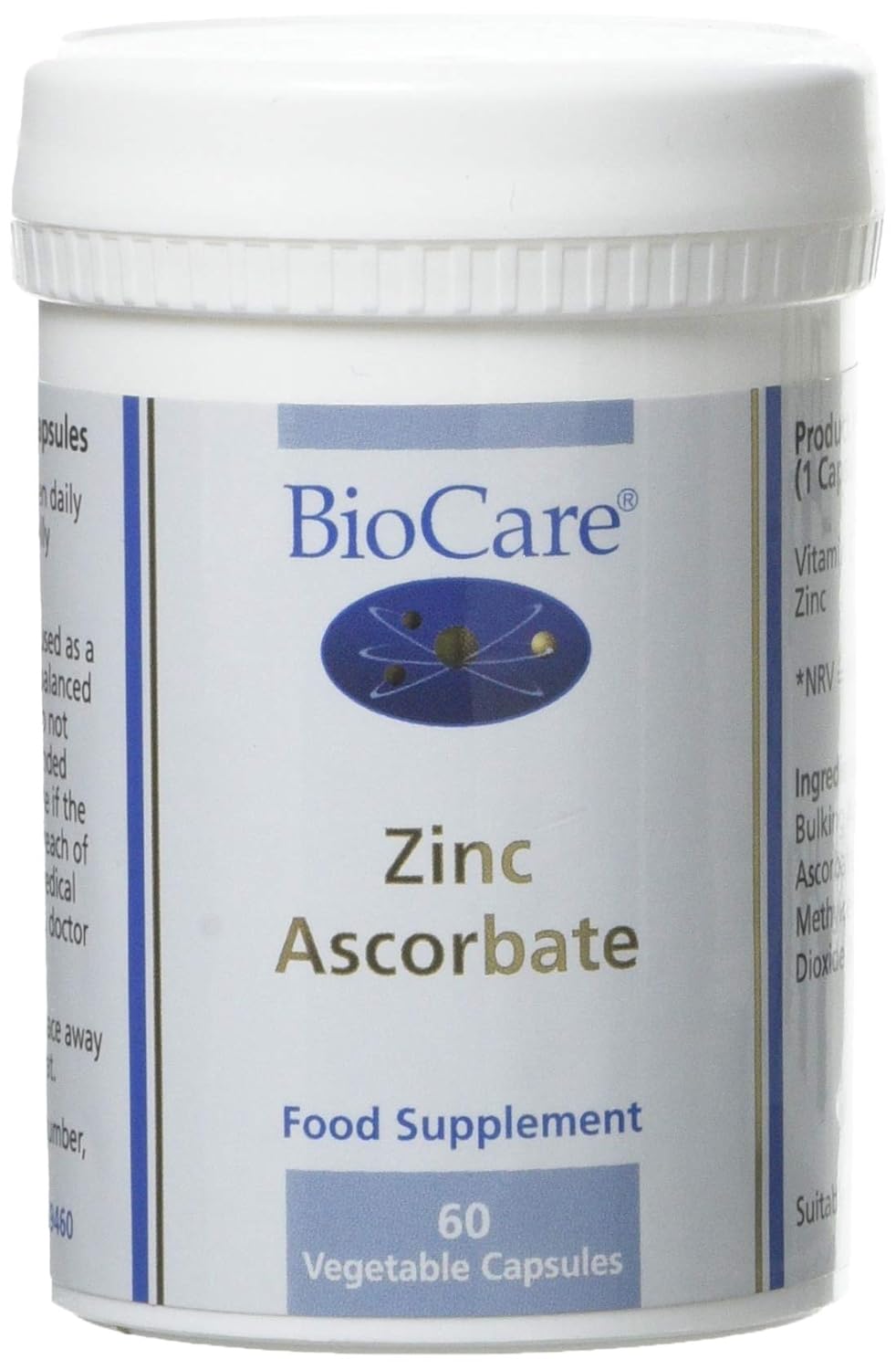 Biocare Zinc Ascorbate Vegetable Pack of 60 Capsules Amazon.co.uk