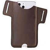 Gentlestache Leather Cell Phone Holster for Belt - Leather Phone Case for iPhone 12, 12 Pro Max, 11 Pro Max, XS Max, 8 Plus, Galaxy S20