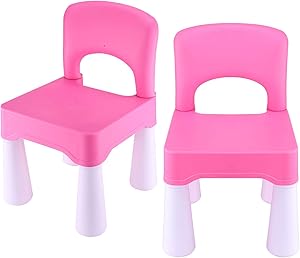 BITMEE Kids Chair, Toddler Chair, Toddler Chairs for Boys and Girls, Ergonomic Design, Eco-Friendly Durable Plastic, Indoor or Outdoor Use Kids Chairs for Boys and Girls- Barbie Pink×2