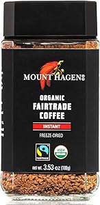 Mount Hagen 3.53oz Organic Freeze Dried Instant Coffee | Eco-friendly, Fair-Trade Coffee Made From Organic Medium Roast Arabi