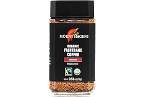 Mount Hagen 3.53oz Organic Freeze Dried Instant Coffee | Eco-friendly Coffee Made From Organic Medium Roast Arabica Beans | Organic, Fair-Trade Coffee Instant [3.53oz Jar]