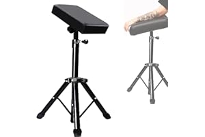 BETYTATTOO Tattoo Armrest Stand Tripod - Foldable Tattoo Arm Leg Rest Stand Adjustable Height and Tilt Black Leather Pad Professional for Tattoo Studio BETY-7