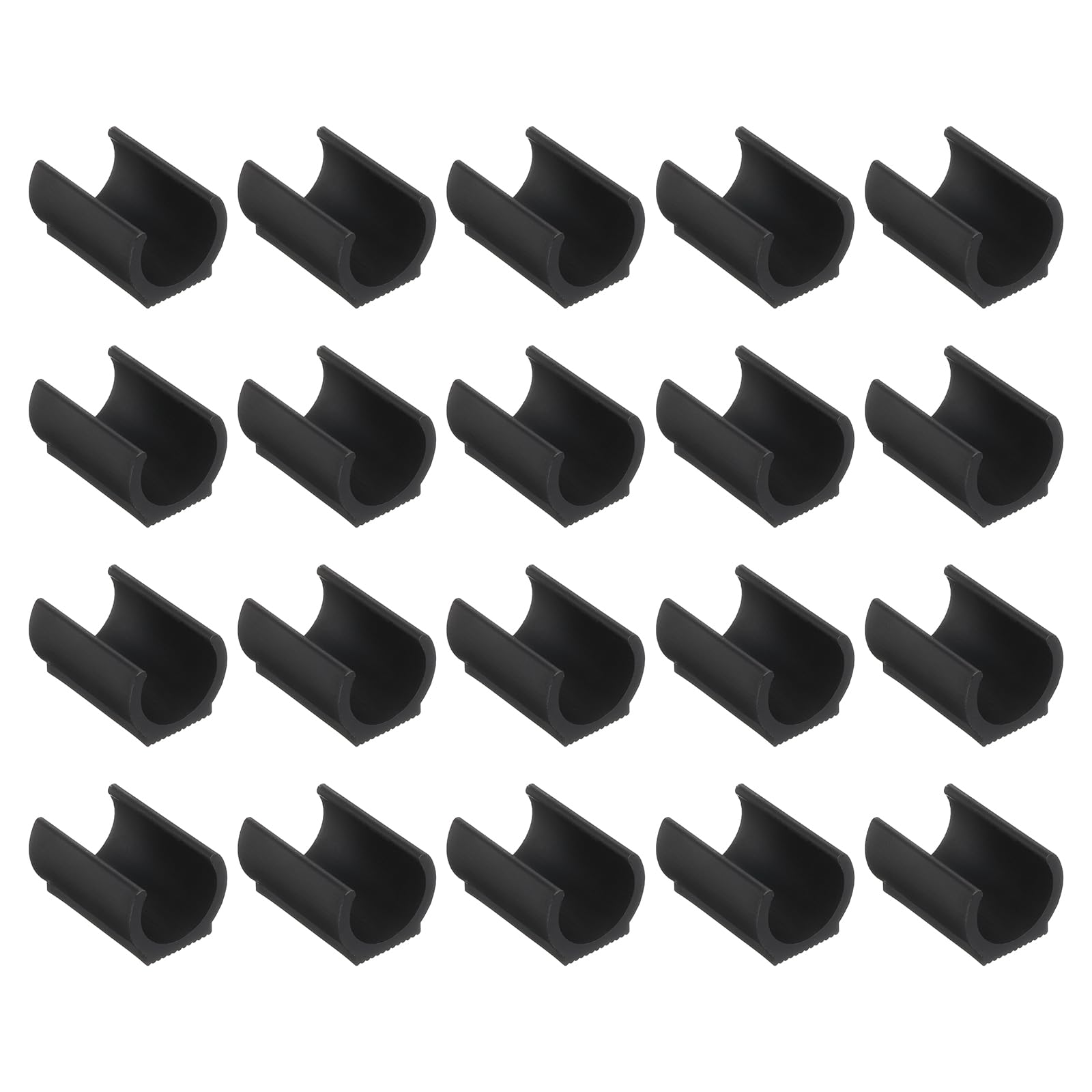 PATIKIL 25mm Rectangle Chair Leg Cover, 20Pcs Plastic Non-Slip Furniture Feet Protectors Tips Covers Floor Glides Tubing Caps for Office Home, Black