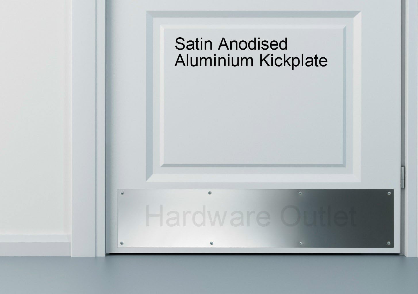 Hardware Outlet Aluminium Door Kickplate complete with fixing screws - 13 sizes to choose from (800 x 150mm)