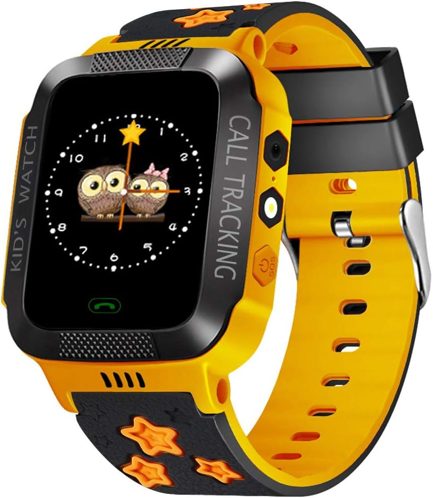 cjc Kids Bluetooth Smart Watch Phone with GPS Tracker & SOS, Boys Girls Waterproof Watch with Camera, Voice and Wi-Fi Calling, Messaging, Pedometer, Outdoor Sports Fitness Smart Wrist (Orange)