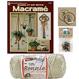 Macrame kit Bundle with Craft Cord, Wooden Beads, Rings, and Project Book for Plant Hangers and Wall hangings (Pearl)