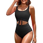Century Star Women's One Piece Swimsuit - Slimming Tummy Control Swimming Suits Cut Out Tie Knot Swimwear 2026