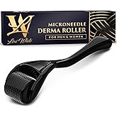 Derma Roller for Skin, Hair & Beard – Women and Men Titanium Microneedling Roller for Face & Scalp, Safe & Easy to Use - Charcoal