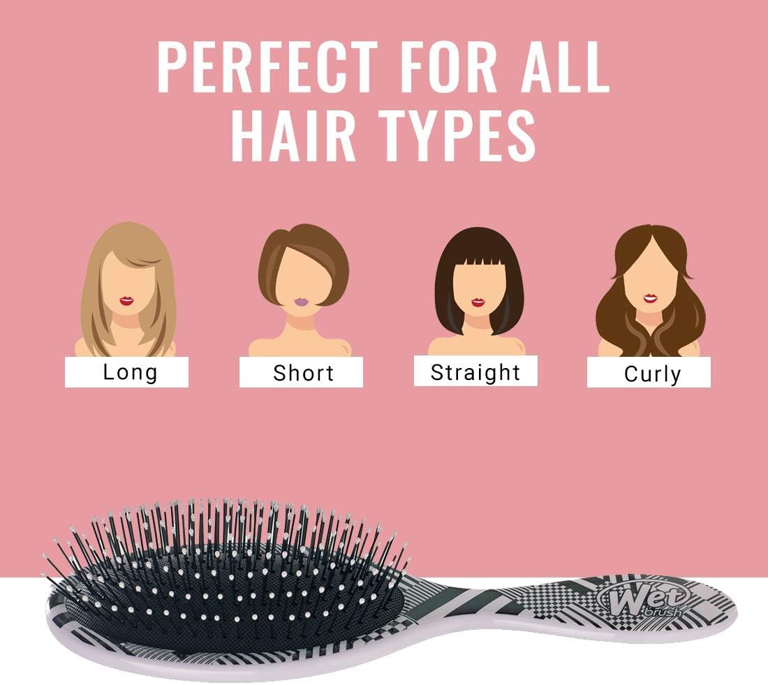 Wet Brush Original Detangler Hipster Brush - Diagonal Checkers By For Unisex - 1 Pc Hair Brush - Image 4