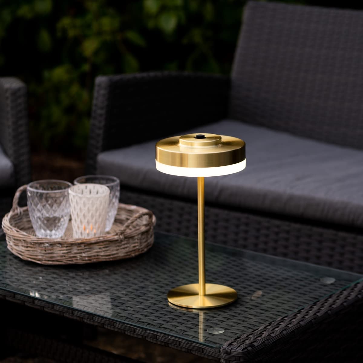 Outdoor Lamp Table Light – Rechargeable – Cordless – LED 4000K Warm White - 3 Brightness Settings – IP44 Weatherproof by Auraglow