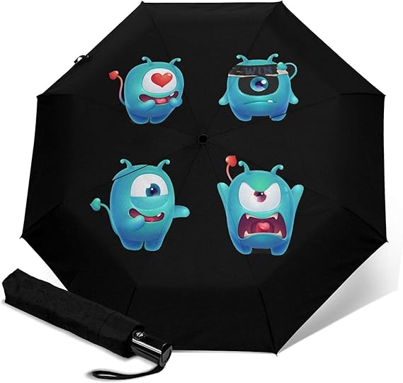 Amazon かわいい モンスター イラスト 1 超軽量 携帯しやすい折り畳み傘 耐強風設計紫外線遮蔽 台風対応 梅雨対策 Uvカット 晴雨兼用 収納ポーチ付き 撥水 速乾 耐強風 メンズ レディース 折りたたみ傘 通販