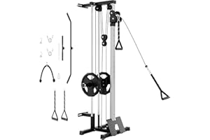 TackView Wall Mount Dual Pulley Cable Machine, 18 Adjustable Positions 400LBS Functional Trainer, Cable Crossover for Home Gy