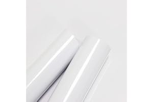 Toduso Contact Paper Glossy White for Countertops Removable Contact Paper White Peel and Stick Wallpaper Waterproof Easy to Clean Vinyl Roll Decorative Kitchen Cabinet Table Closet 15.8''×118.1''