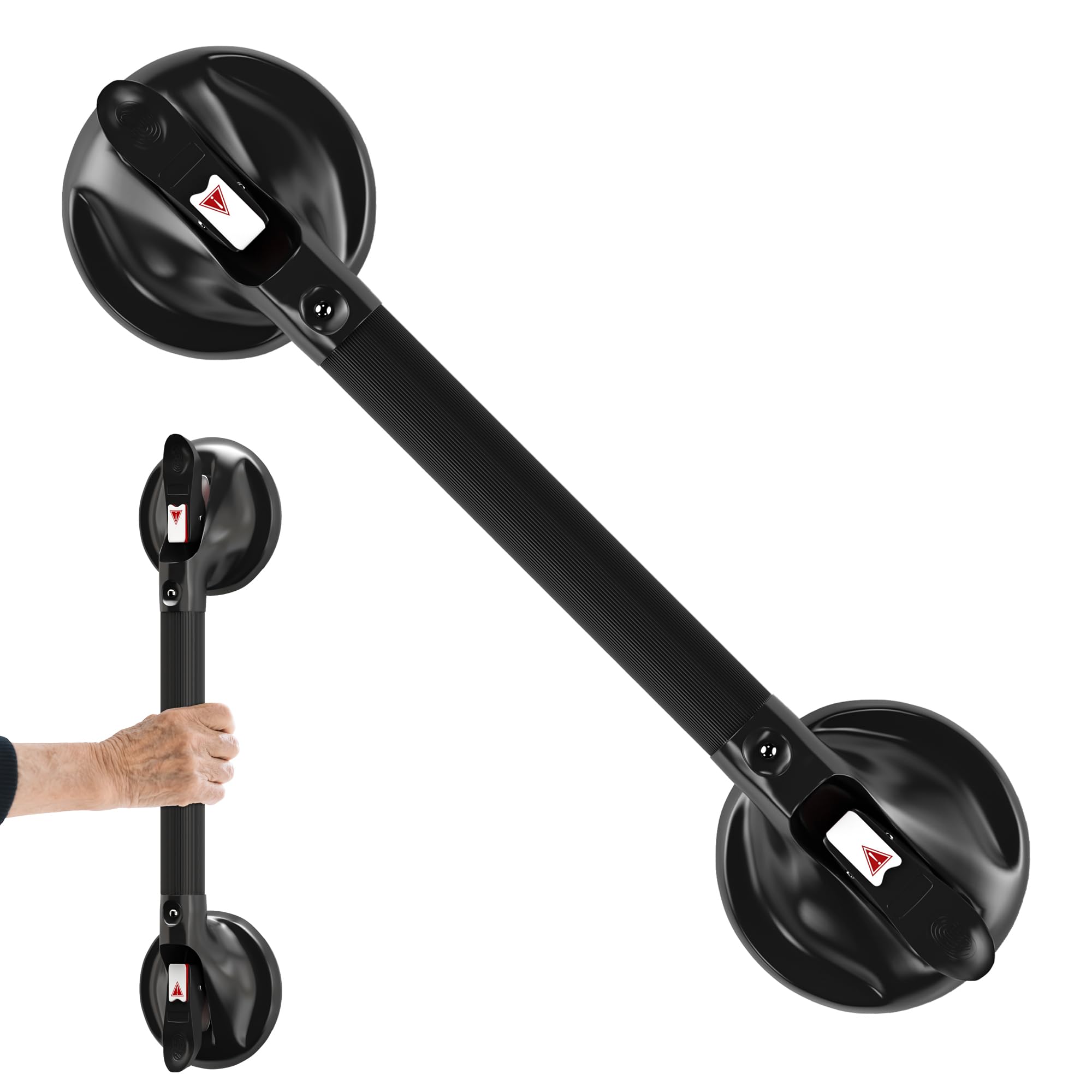 Photo 1 of Shower Handle Grab Bars for Bathtubs and Showers, 21 inch Strong Suction Grab Bar, Bathroom Balance Safety Bars Hand Rail for Seniors Elderly Injury, Black(1 Pack)